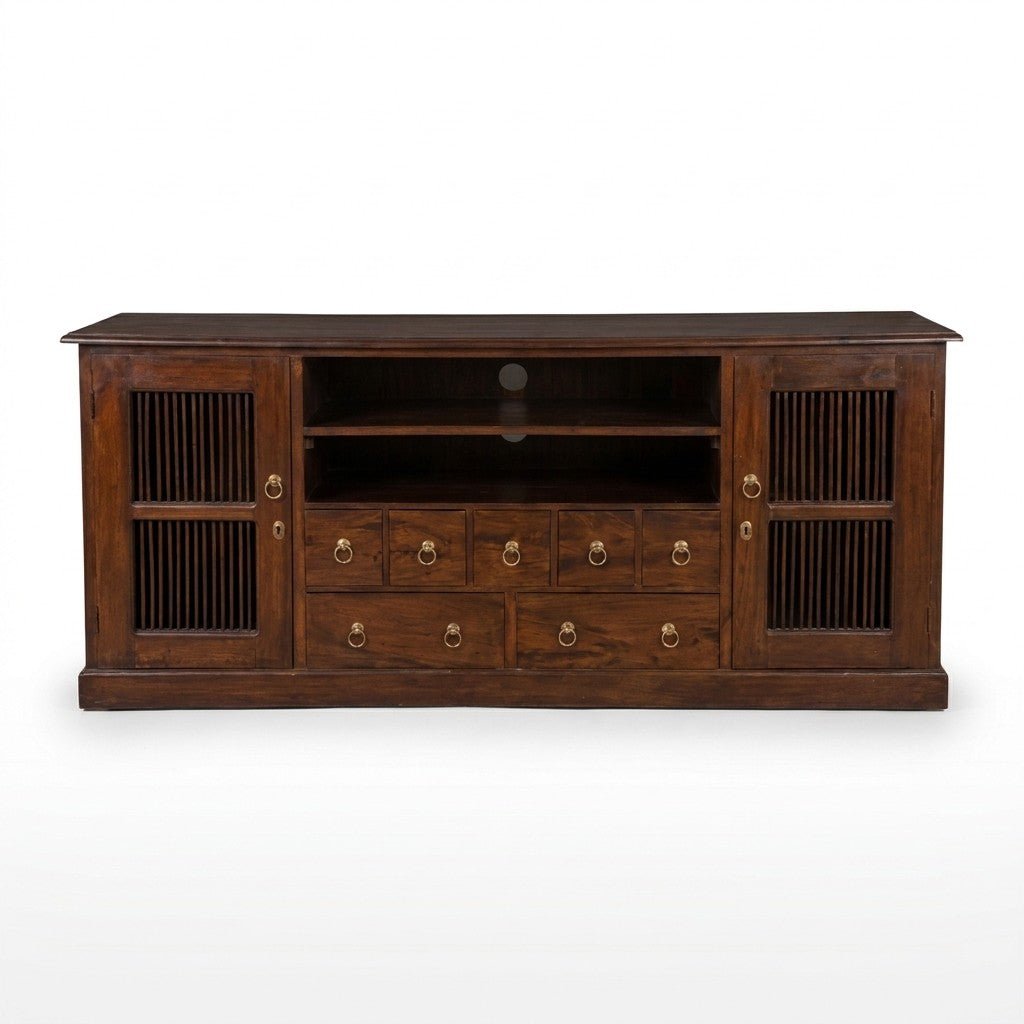 Low Dark Wood Credenza - consignment furniture Portland