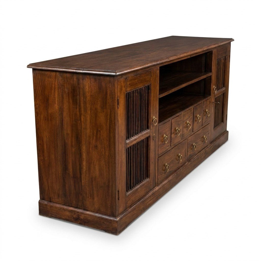 Low Dark Wood Credenza - view 3