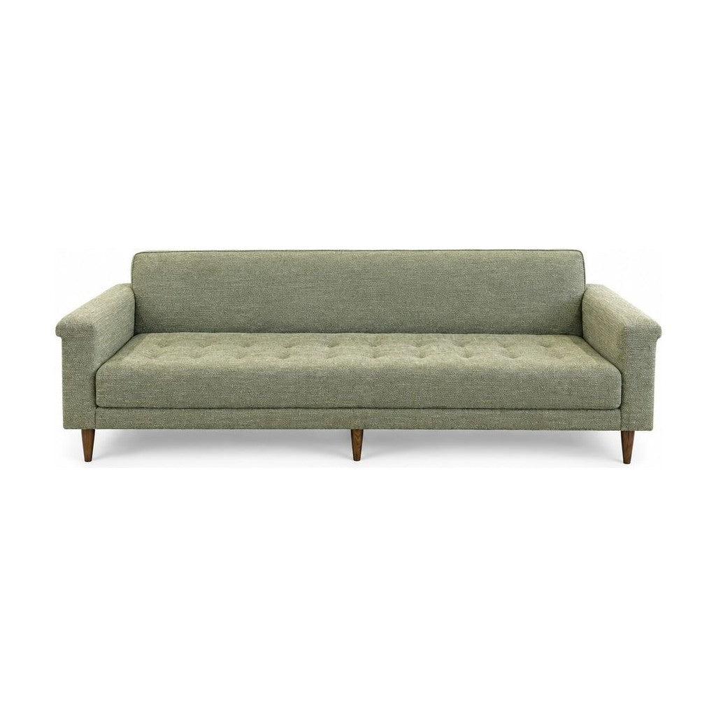Pale green modular sofa with a detachable chaise section