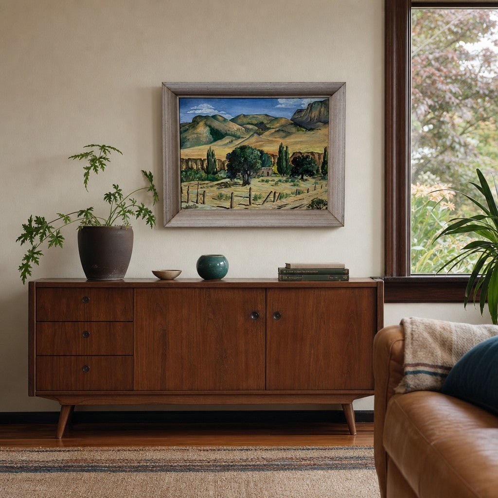 Multicolor mid-century framed artwork, an original Galbreath signed and dated 1953 - detail view 1