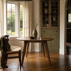 Walnut mid-century square dining table with clean lines and visible wood grain - view 2