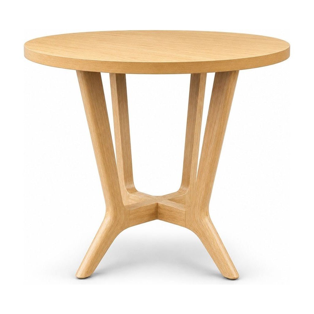 Light Oak square end table with tapered mid-century legs.