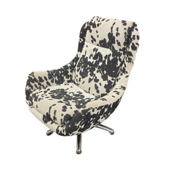 Modern Cowhide Swivel Chair - Image 3 | What&
