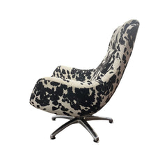 Modern Cowhide Swivel Chair - Image 4 | What&
