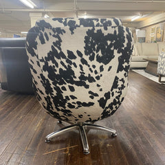 Modern Cowhide Swivel Chair - Image 6 | What&