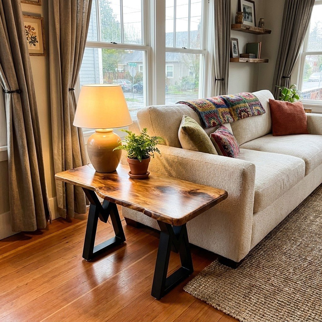 Natural Redwood End Table - view 5