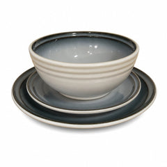 Blue and cream Noritake stoneware decor piece made in Japan with glazed finish - Whats New Furniture Portland OR