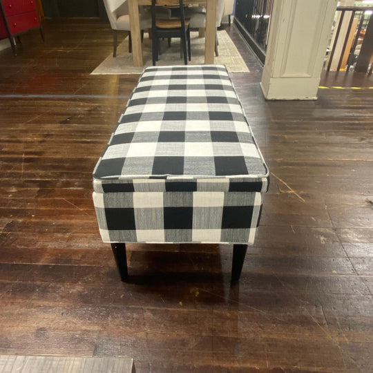 Plaid Storage Bench - Whats New Furniture - Portland, Oregon