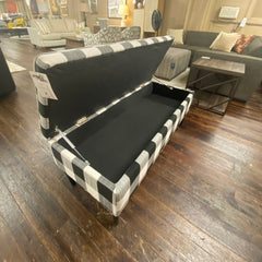 Plaid Storage Bench - Whats New Furniture - Portland, Oregon