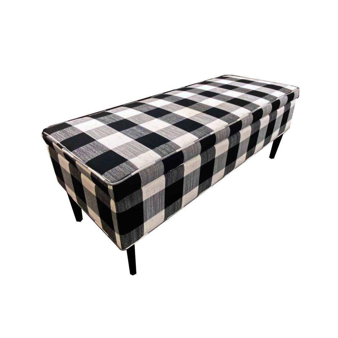 Plaid Storage Bench - Whats New Furniture - Portland, Oregon