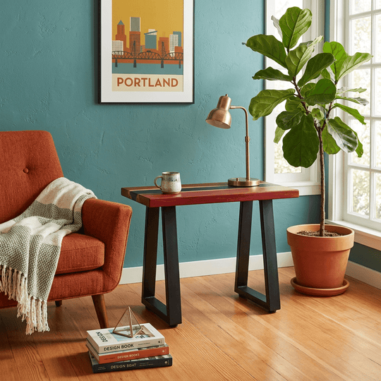 Red Wood Accent Table - view 5