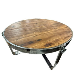 Round Reclaimed Coffee Table - Whats New Furniture - Portland, Oregon