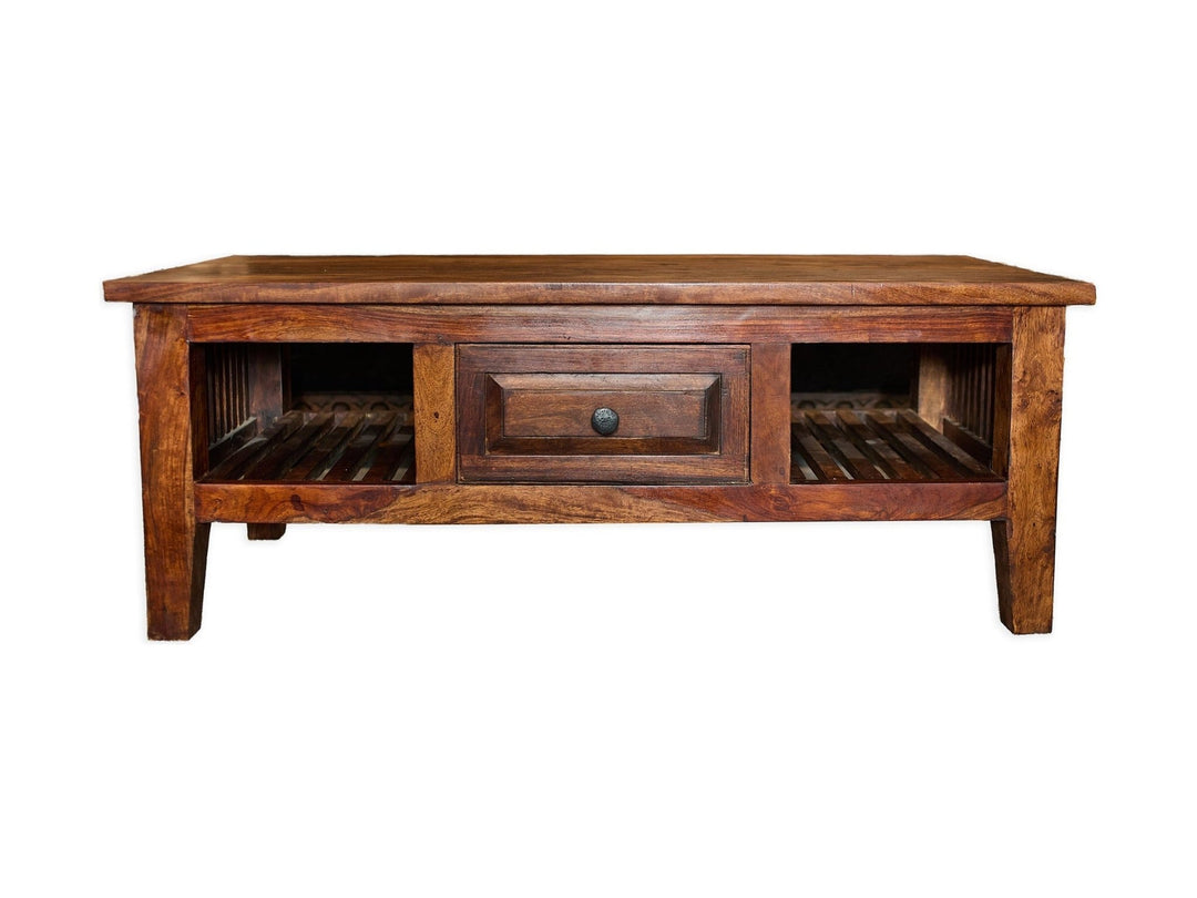 Rustic Wood Coffee Table with Drawer - Whats New Furniture - Portland, Oregon