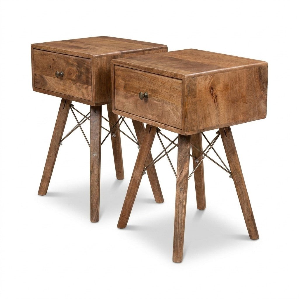 Set of 2 Walnut Nightstands - view 4