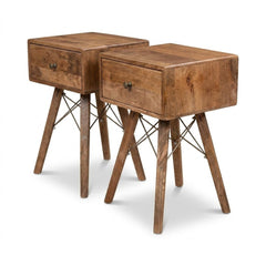 Set of 2 Walnut Nightstands - view 4