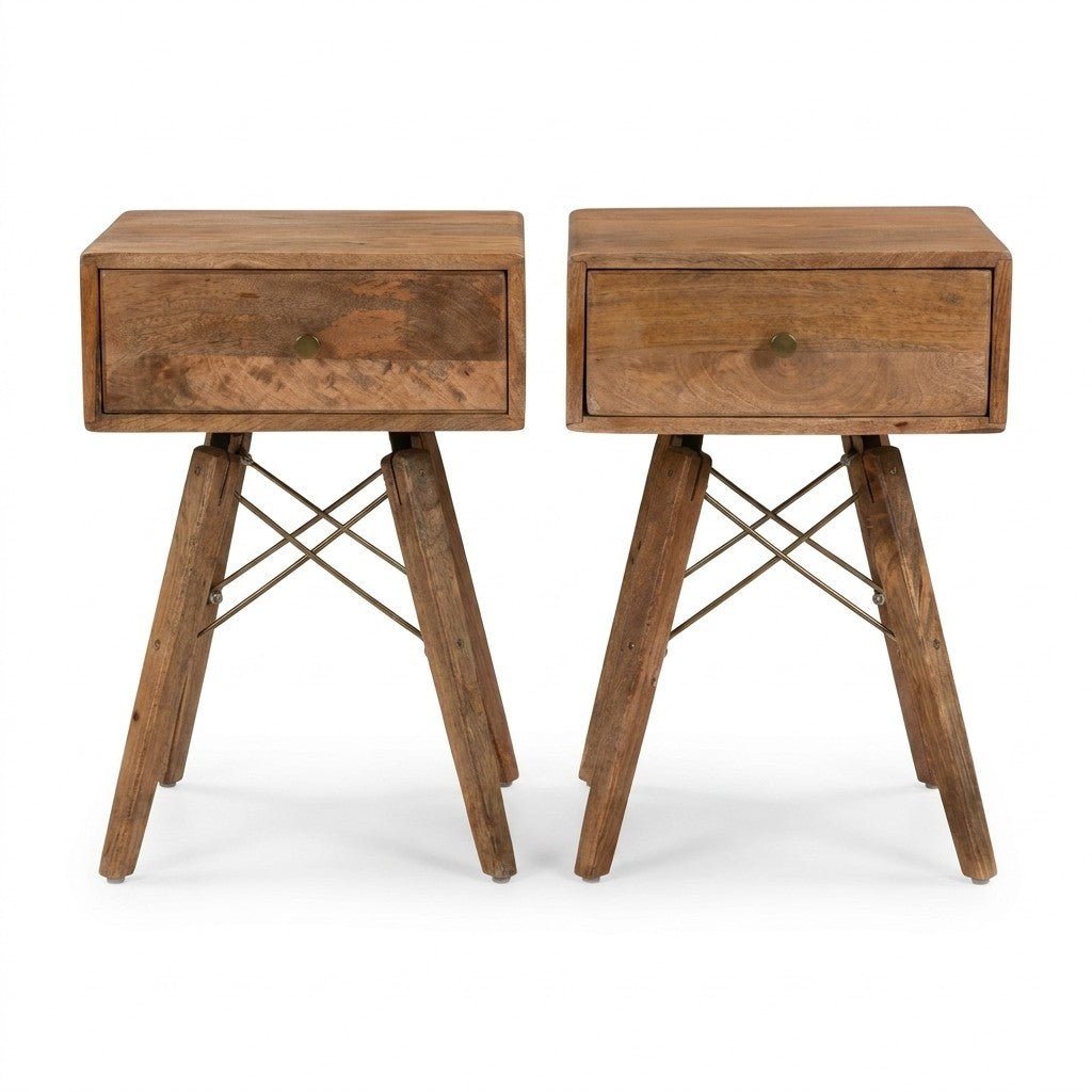 Set of 2 Walnut Nightstands - consignment furniture Portland
