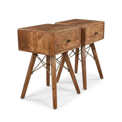 Set of 2 Walnut Nightstands - view 3