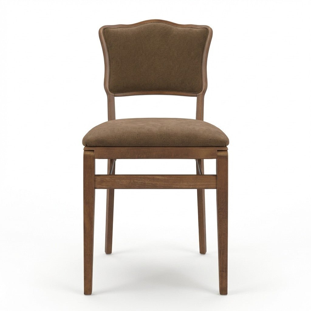 Set of Walnut Olive Green Dining Chairs - consignment furniture Portland