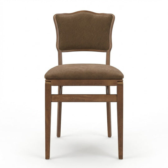 Set of Walnut Olive Green Dining Chairs - consignment furniture Portland