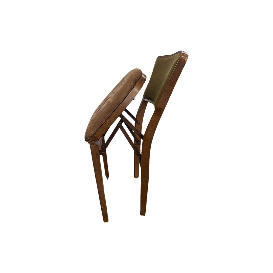 Set of Walnut Olive Green Dining Chairs - view 4