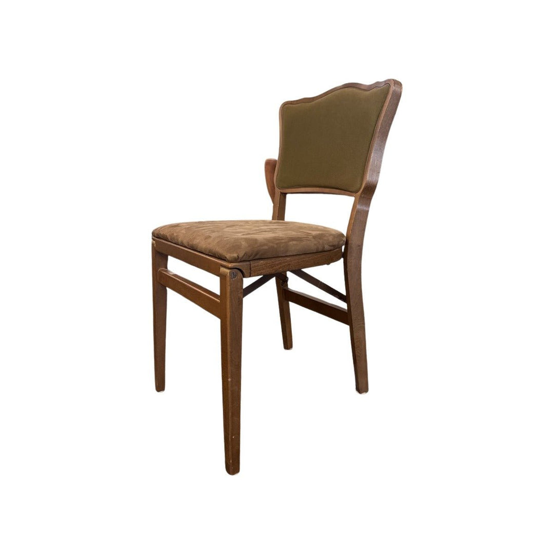 Set of Walnut Olive Green Dining Chairs - view 3
