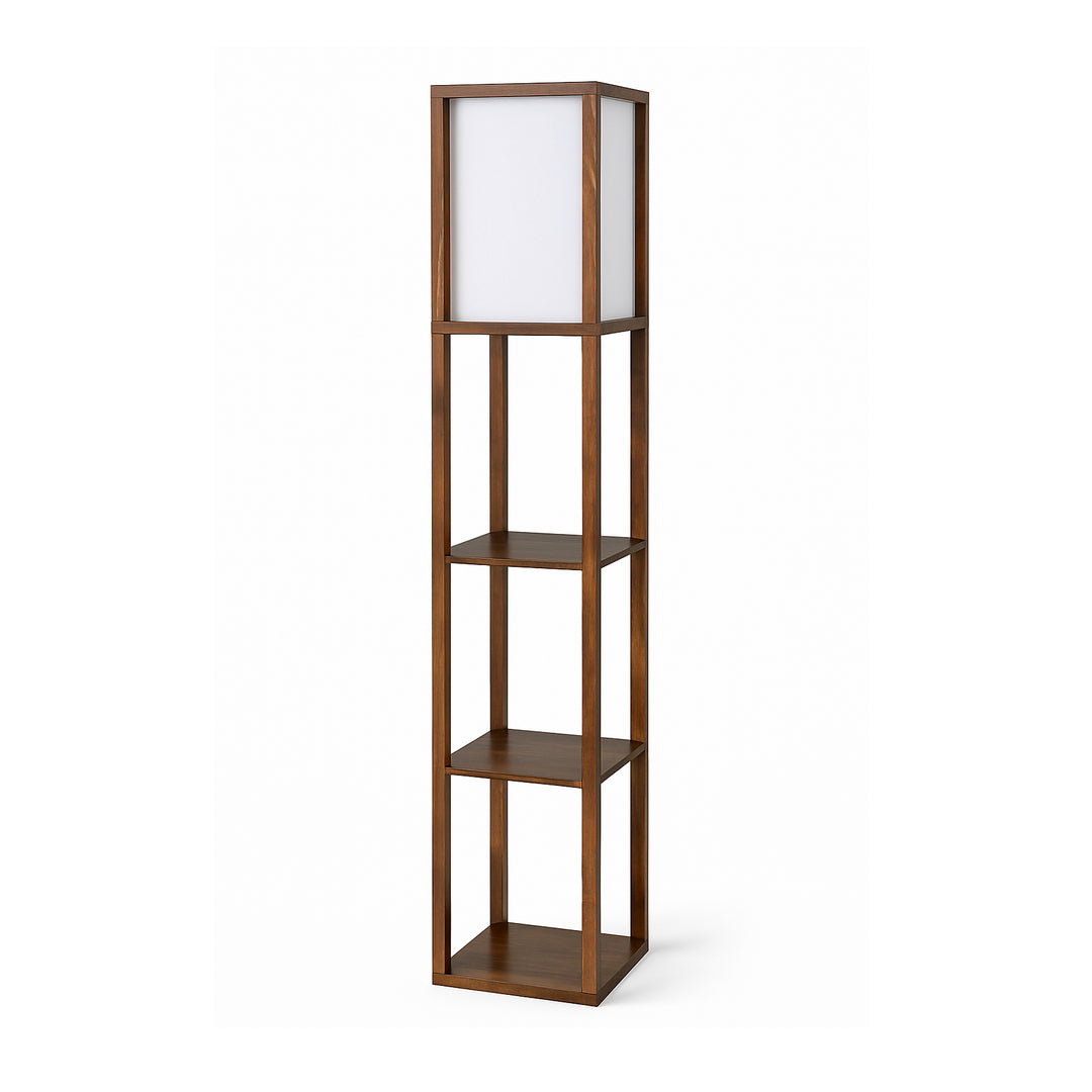 Shoji Column Floor Lamp w/ Outlet & USB