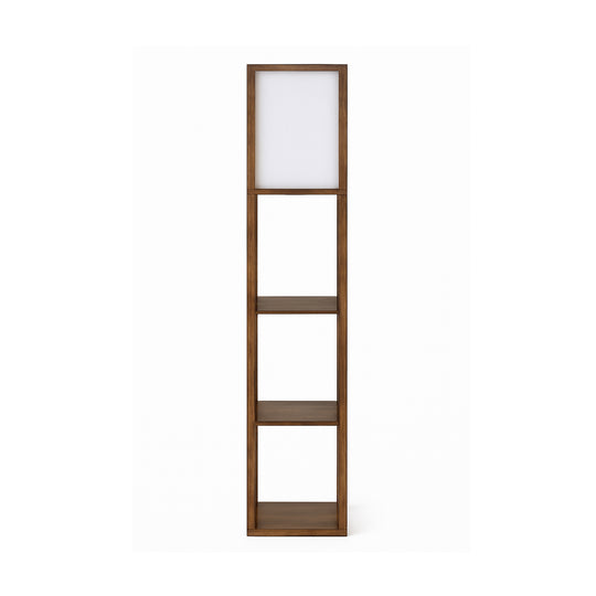 Shoji Column Floor Lamp w/ Outlet & USB