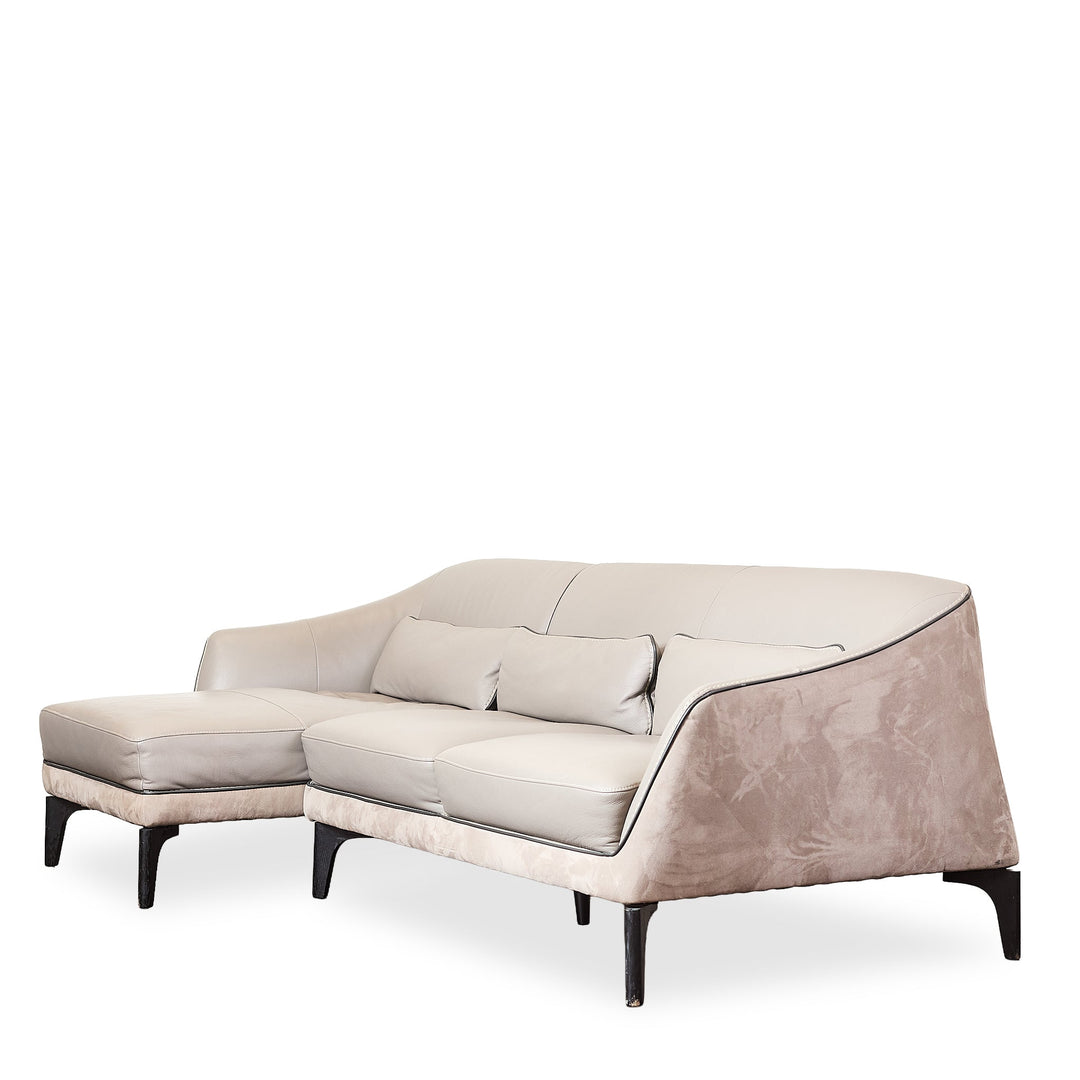 Sofa Chaise Leather &amp; Suede detail view - What&