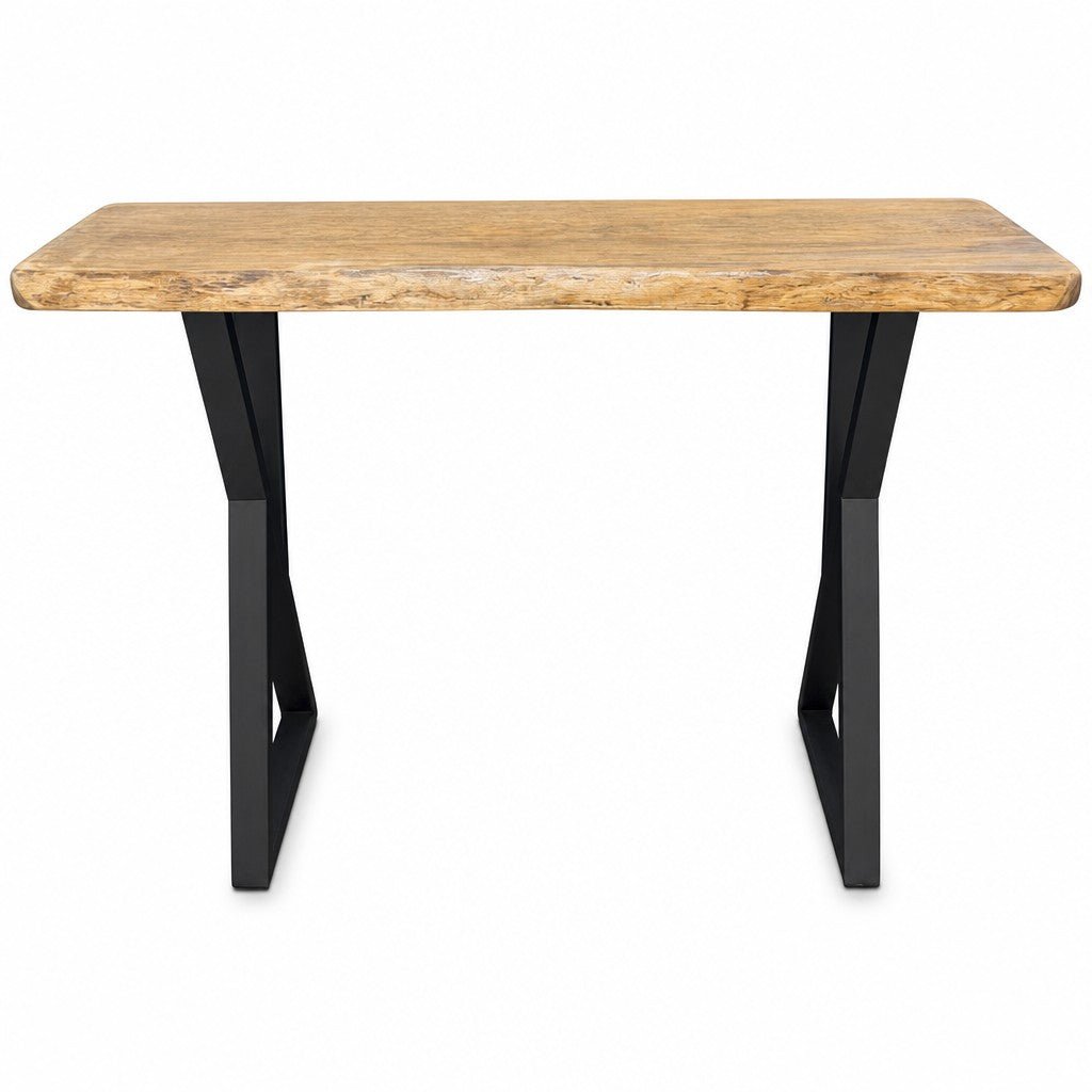 Natural wood pine console table with clean lines and visible grain