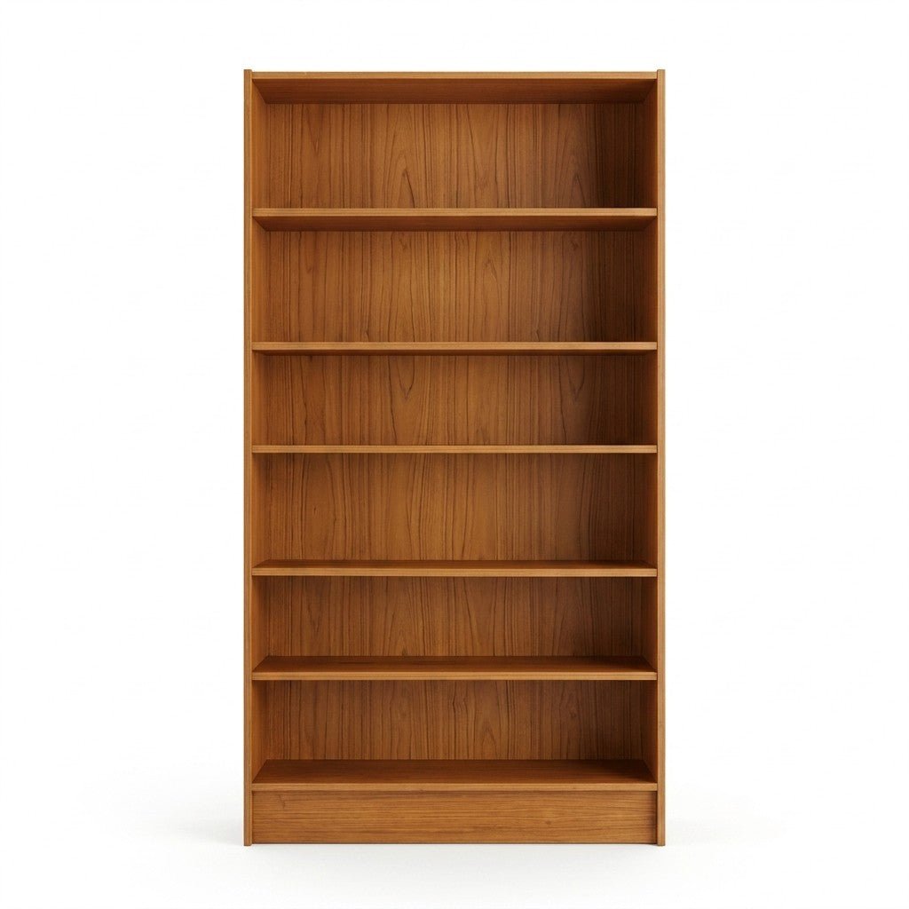 Tall Teak Contemporary Bookcase - consignment furniture Portland