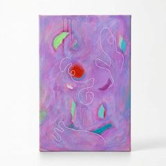 “The Pink Lady” Hand Painted - Acrylic - consignment furniture Portland