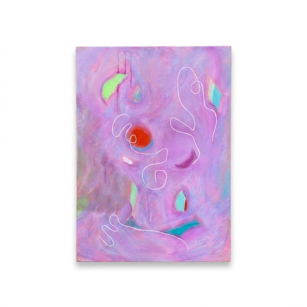 “The Pink Lady” Hand Painted - Acrylic - view 4