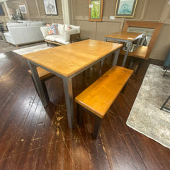 Reclaimed Barn Wood Table w/Benches detail view 4 - Whats New Furniture - Portland, Oregon