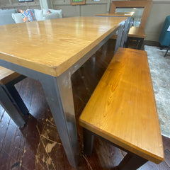 Reclaimed Barn Wood Table w/Benches detail view 5 - Whats New Furniture - Portland, Oregon