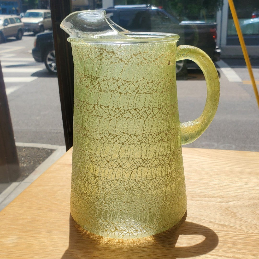 Vintage 1950s Spaghetti String Pitcher Set with Roly Poly Glasses & Tumbler
