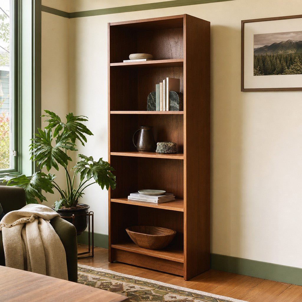 Vintage Danish Teak Bookcase detail view - Whats New Furniture Portland OR