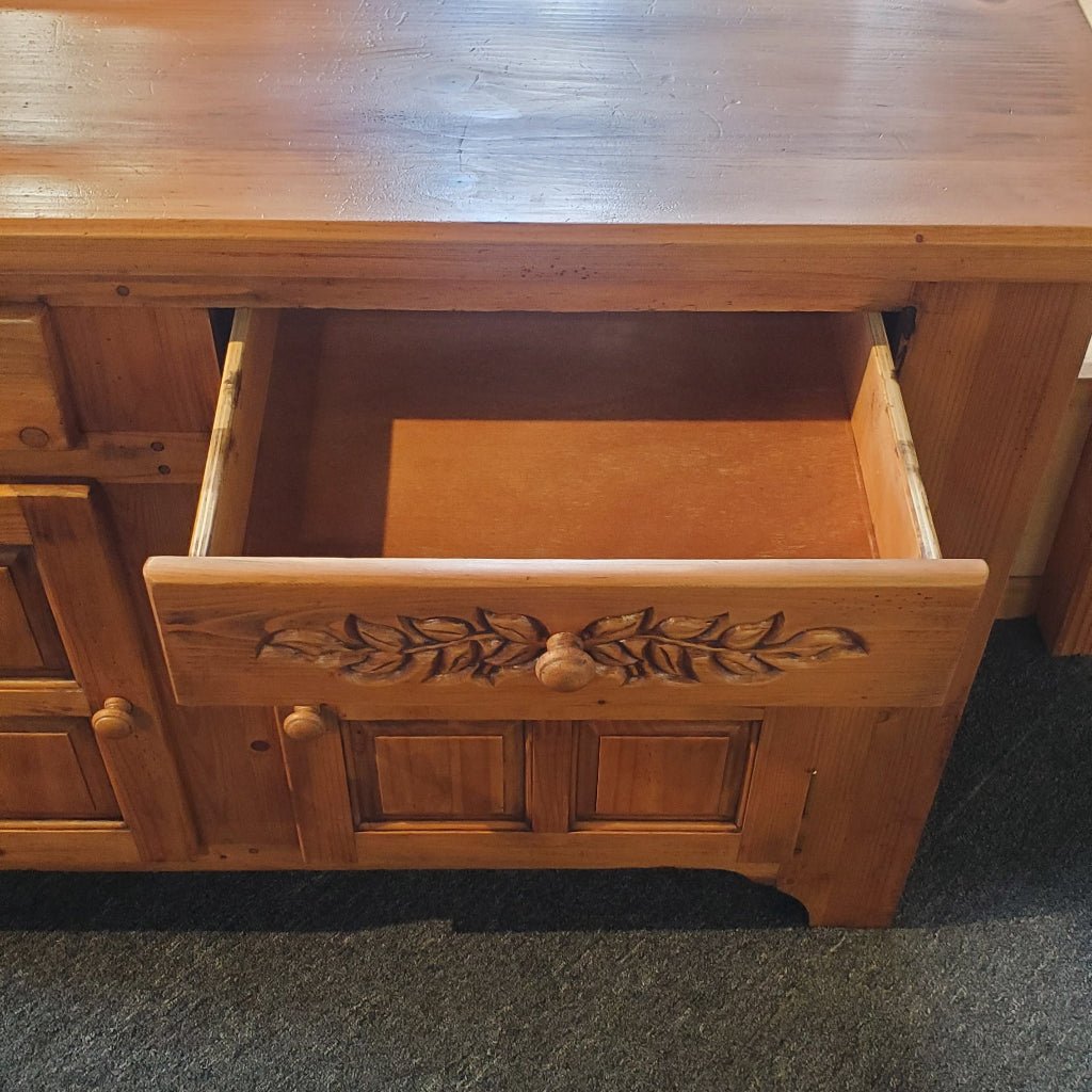 Vintage Pine Sideboard detail view 4 - Whats New Furniture - Portland, Oregon