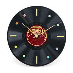 Black vintage vinyl clock with a Rose of the West face.