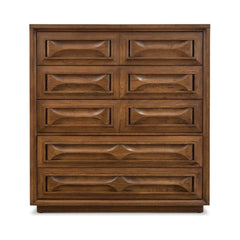 Walnut Bevelled Mid-Century Dresser - consignment furniture Portland