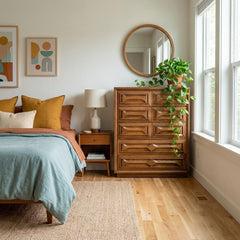Walnut Bevelled Mid-Century Dresser - view 5