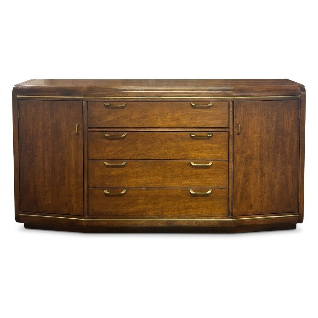 Walnut Post Modern Dresser - consignment furniture Portland