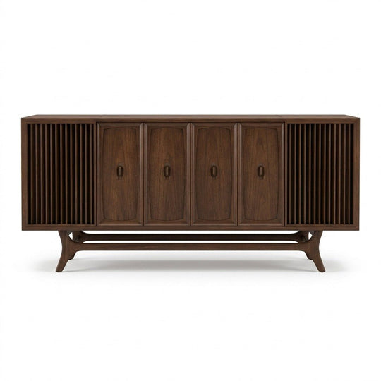 Walnut Turntable Stand - consignment furniture Portland