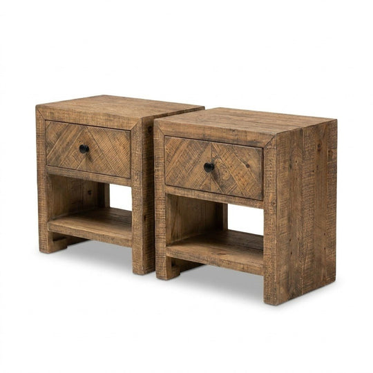 Washed Oak Nightstands - view 3