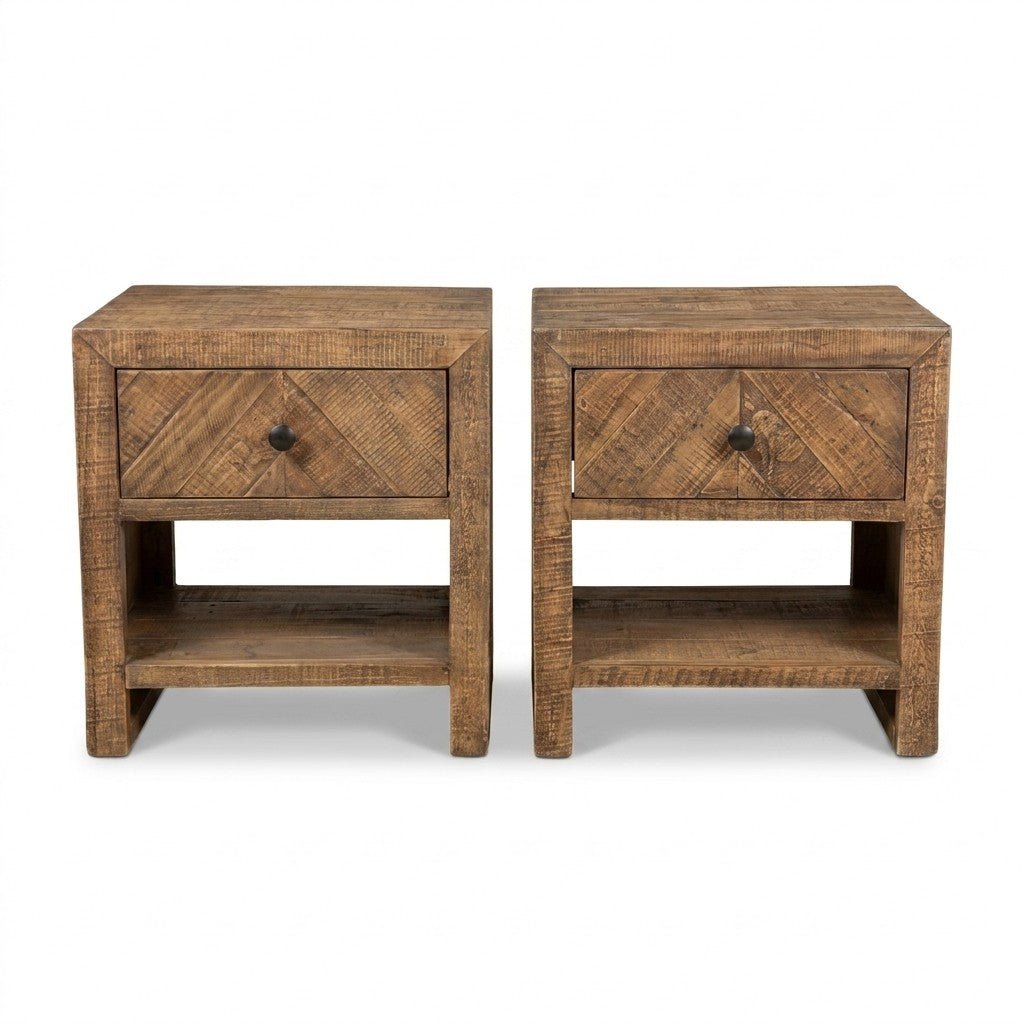 Washed Oak Nightstands - view 2