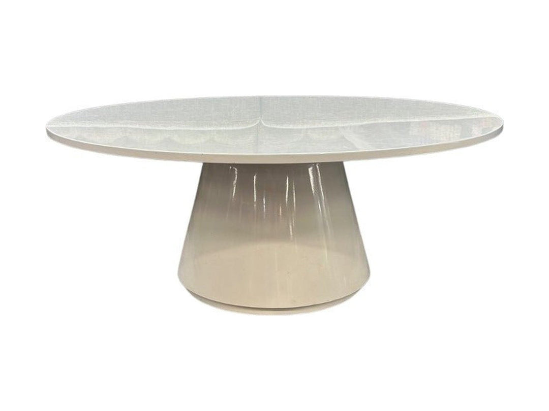 White Mid-Century Coffee Table - consignment furniture Portland