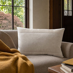 Cream accent pillows with a plush rectangular shape, sold as a pair - view 2