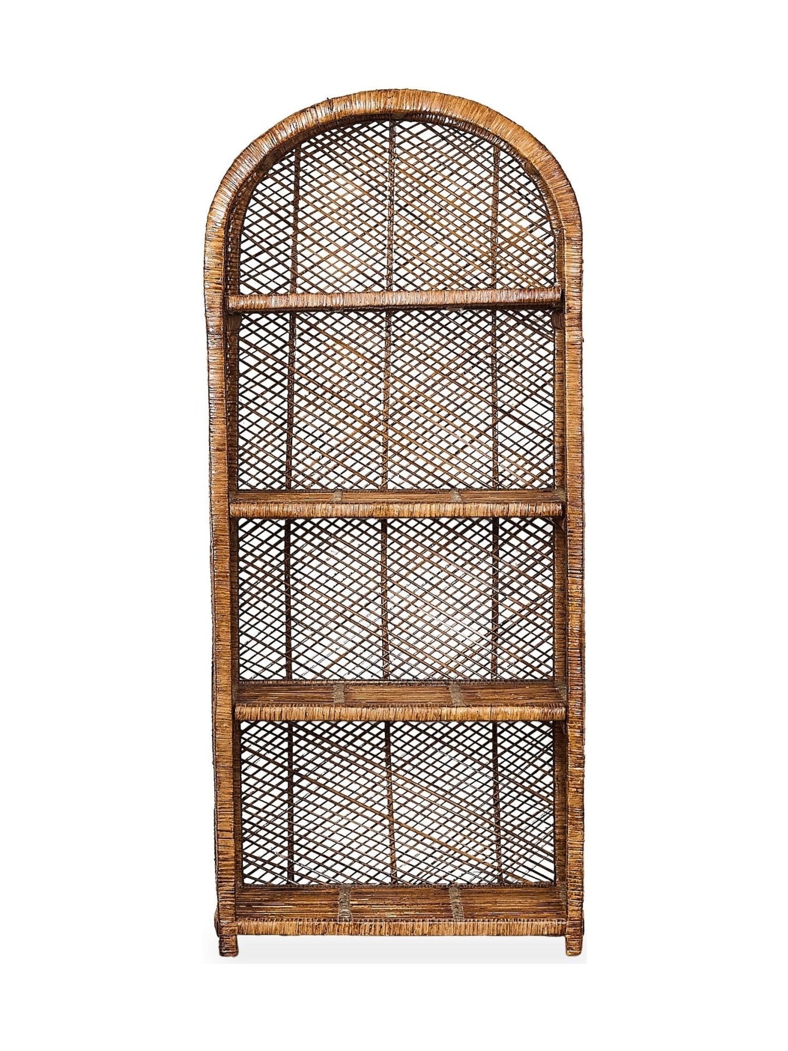棚・シェルフ・ラック 70s Rattan shelf Woven Rattan Shelf | Brown | What's New Furniture Portland