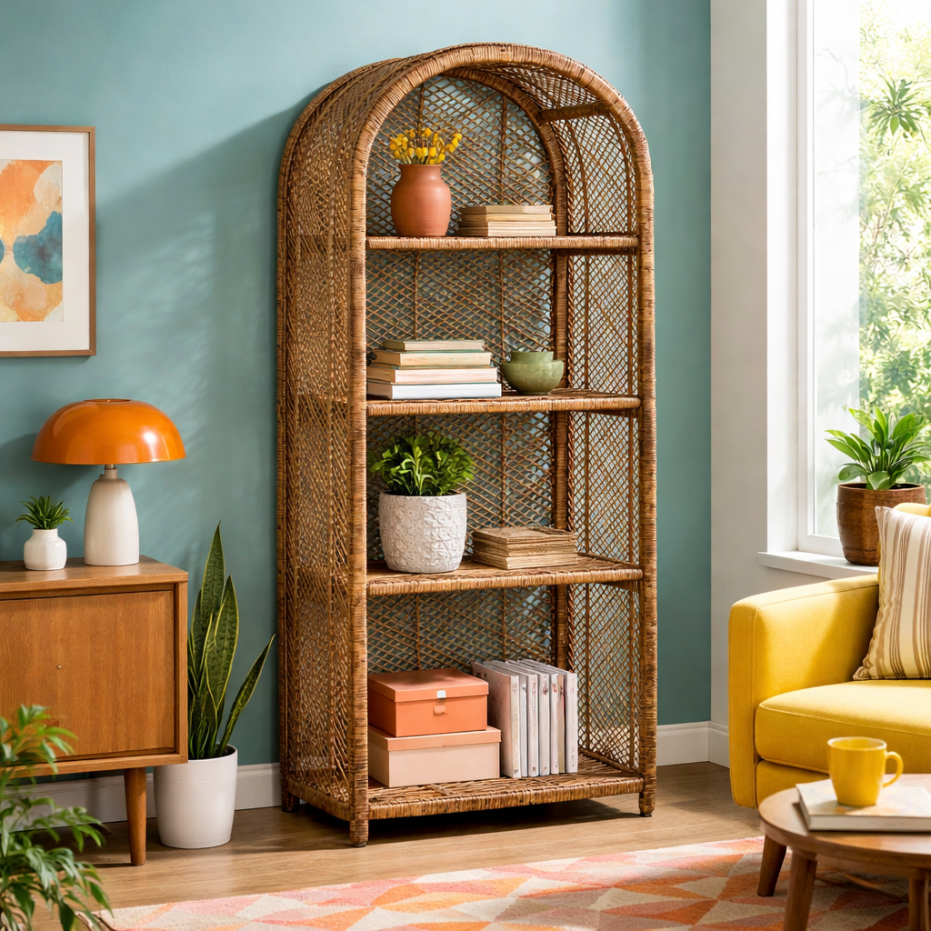 Woven Rattan Shelf - Whats New Furniture - Portland, Oregon