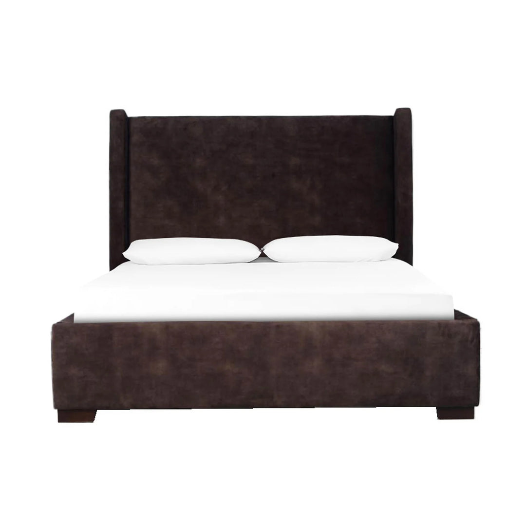 Cora Storage Queen Bed Frame in Velvet Brown alternate angle - gas-lift storage queen bed by LH Imports - Whats New Furniture Portland OR