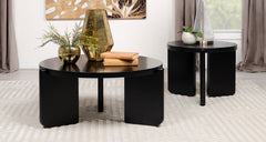 Cordova 2-piece Solid Wood Coffee and End Table Set Black - What&